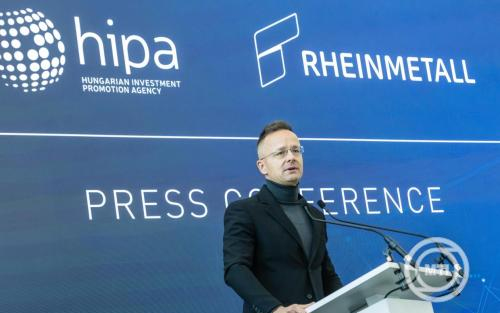Szijjártó Péter: a Rheinmetall modern védelmi ipari központot létesít Zalaegerszegen