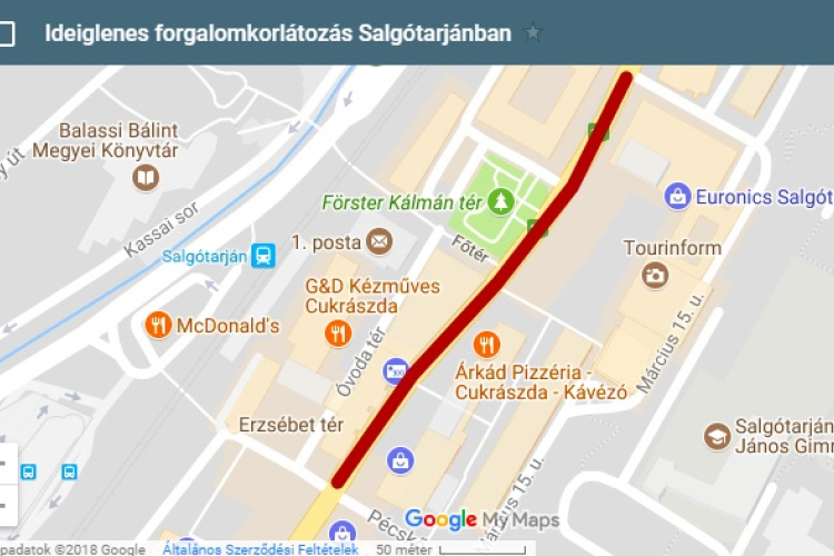 Forgalomkorlátozás Salgótarjánban