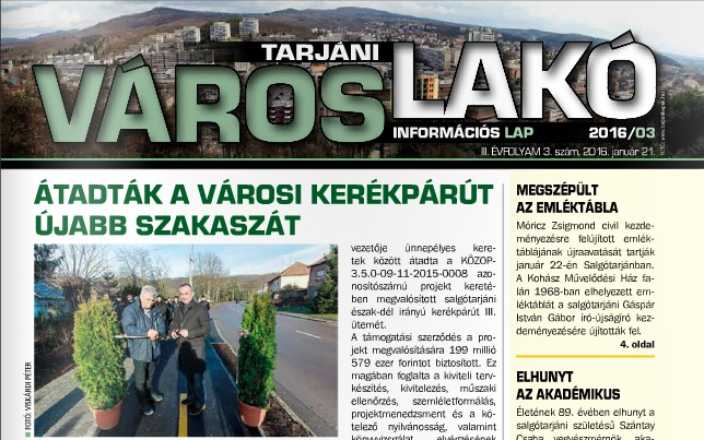 Megjelent a Tarjáni Városlakó legújabb száma