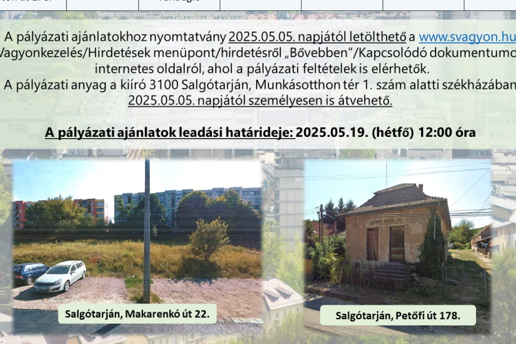 Ingatlanok értékesítése Salgótarjánban
