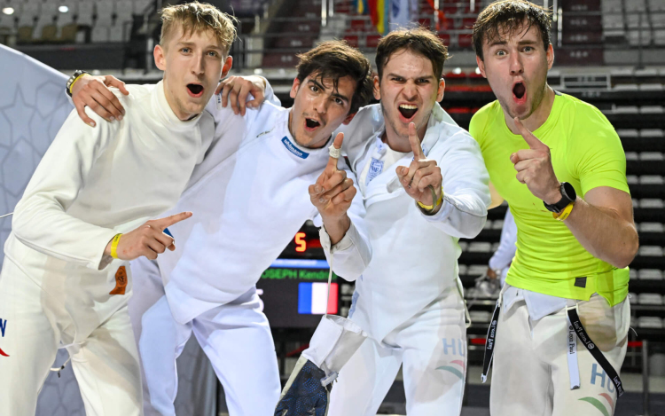 U23-as vívó Eb - Aranyérmes a férfi párbajtőrcsapat.
