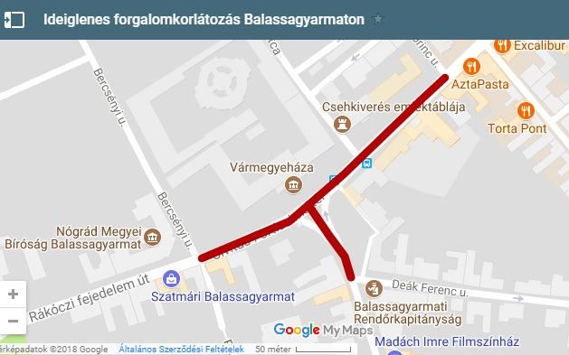 Forgalomkorlátozás Balassagyarmaton