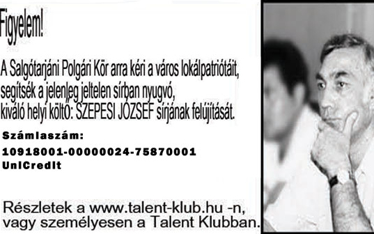 Szepesi József síremlékét avatják fel Salgótarjánban