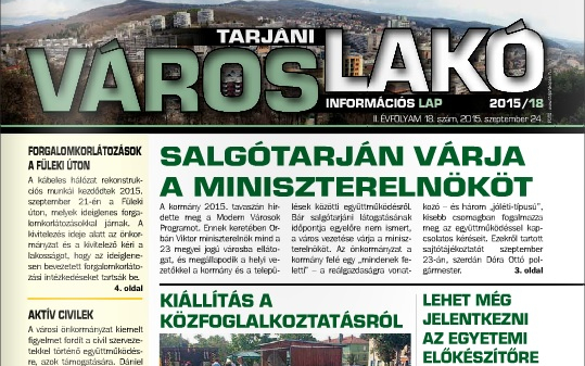 Megjelent a legfrissebb Tarjáni Városlakó