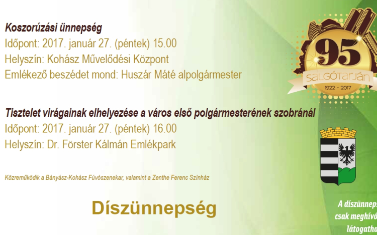 Salgótarján 95 éve város